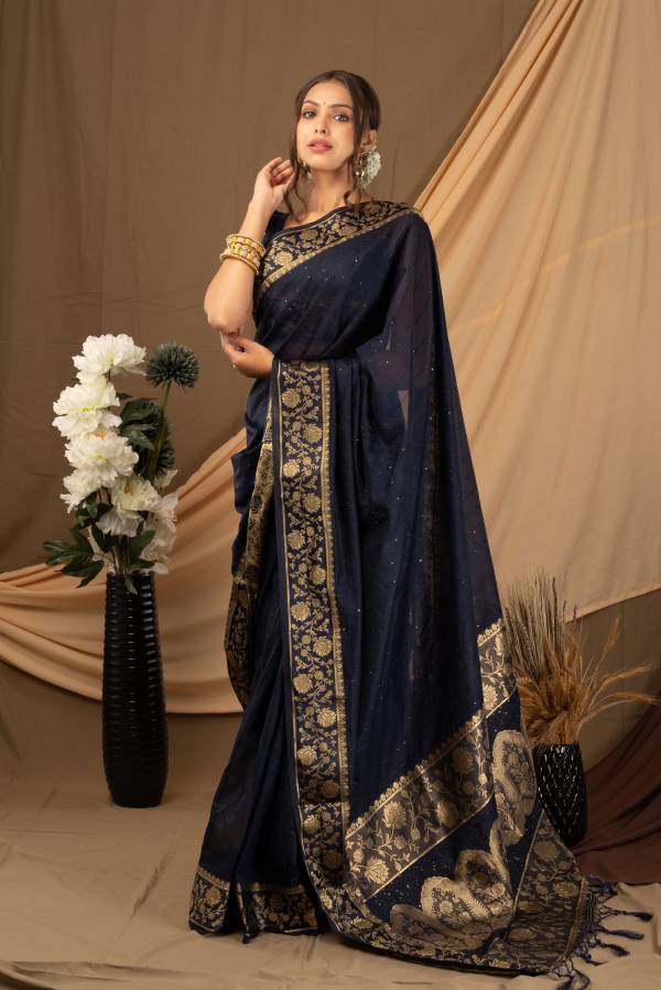 Ynf Sharaadi Latest Designer Fancy Party Wear Sequence Saree Collection